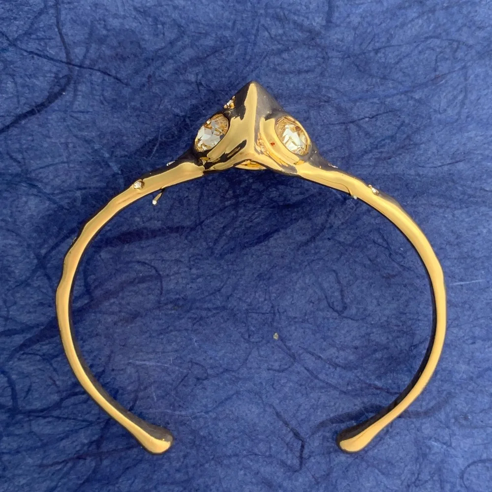 Alexis Bittar Modern Future Antiquities Bold Sculpted Gold Pyramid Cuff Bracelet